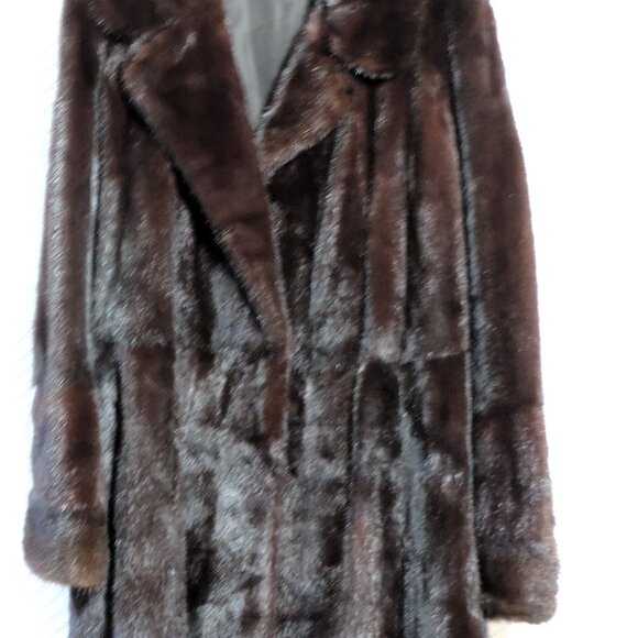 GARTENHAUS Vintage Genuine Real Ranch Dark Mahogany Mink Fur Coat Jacket sz M - Picture 8 of 13